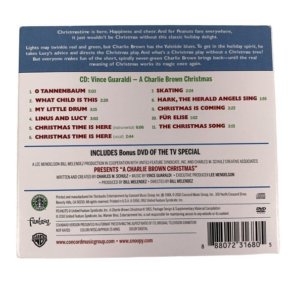 Peanuts A Charlie Brown Christmas Collector's Edtn CD & Bonus DVD of TV Special - Picture 7 of 12